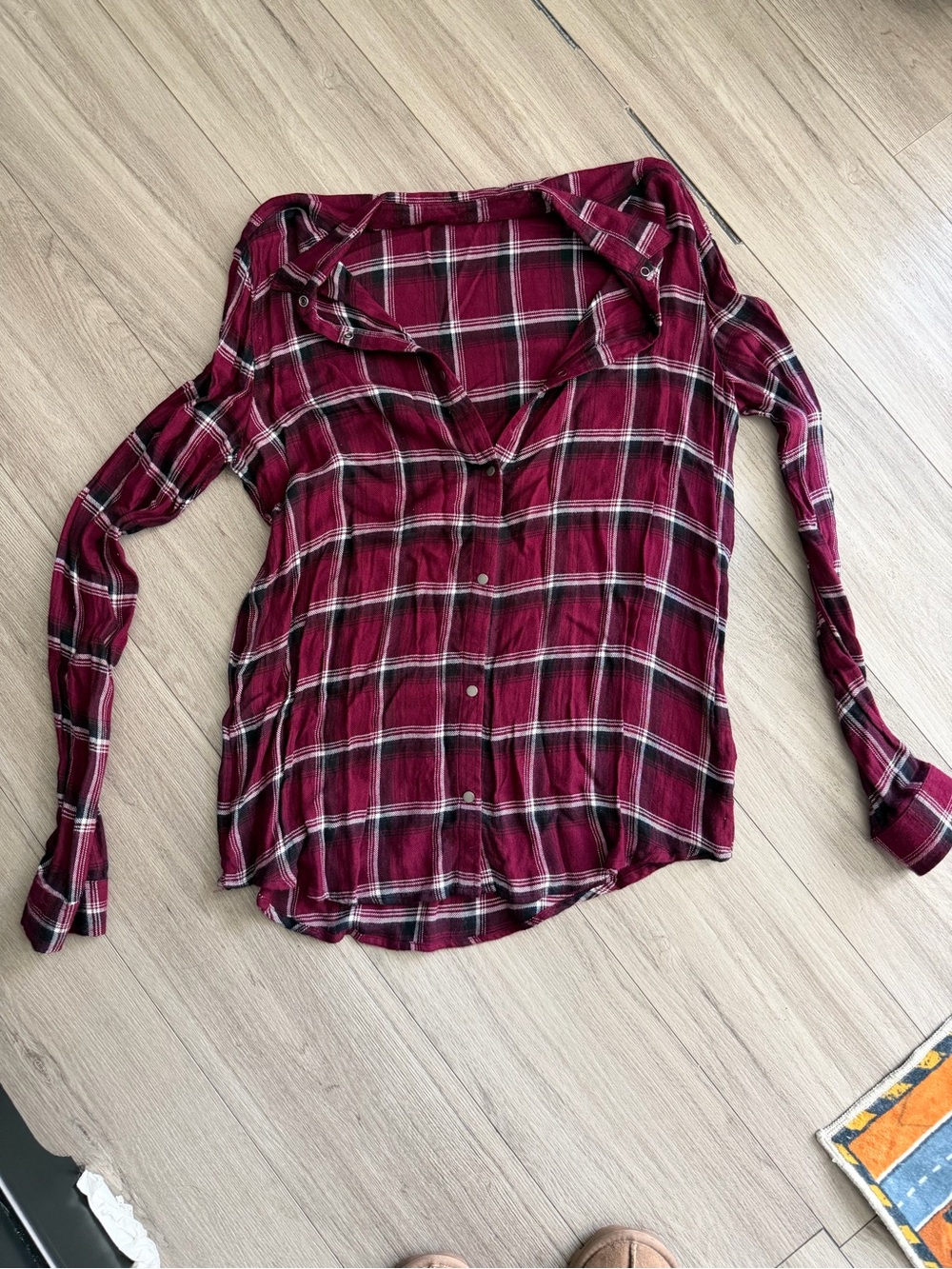 Weissman Burgundy Plaid Button-Down Shirt
